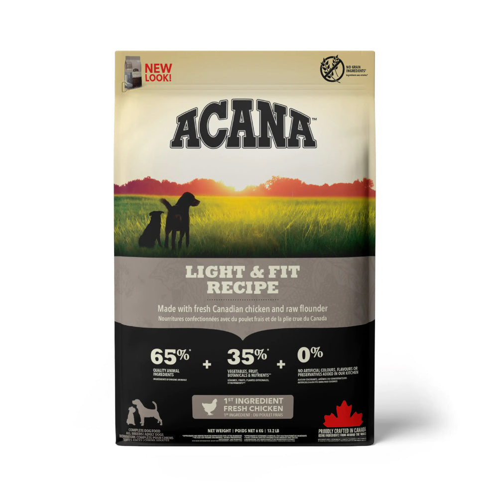 أكانا طعام جاف للكلاب البالغة جميع السلالات للتحكم بزيادة الوزن بنكهة الدجاج