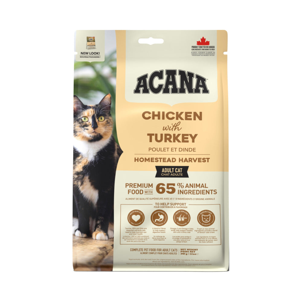 أكانا طعام جاف للقطط البالغة بنكهة الدجاج والديك الرومي